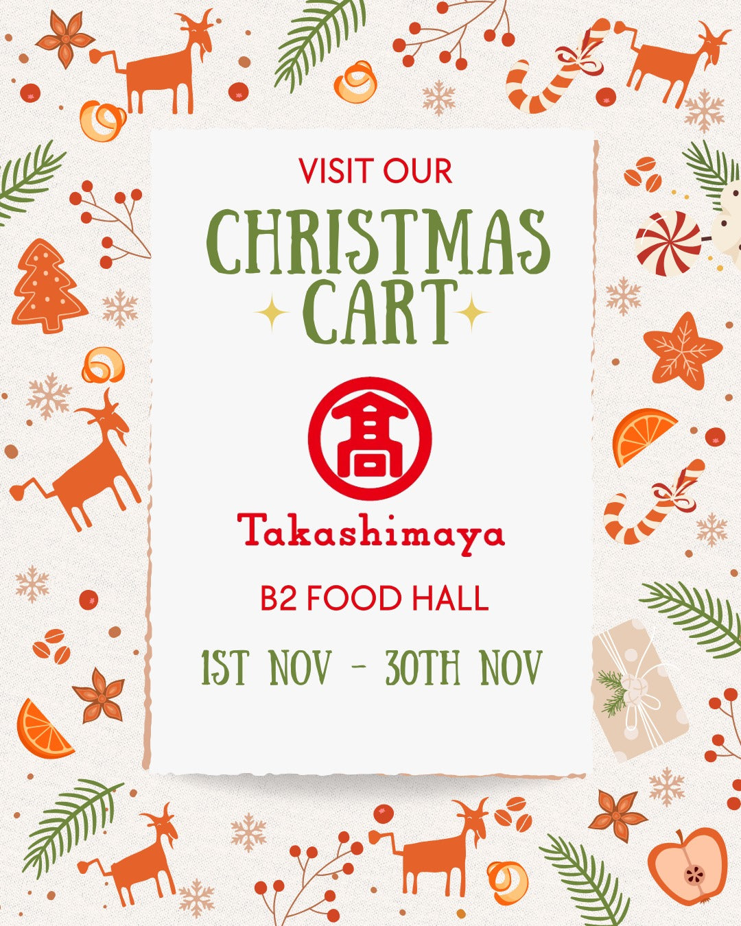 Christmas Popup in Takashimaya 1st Nov