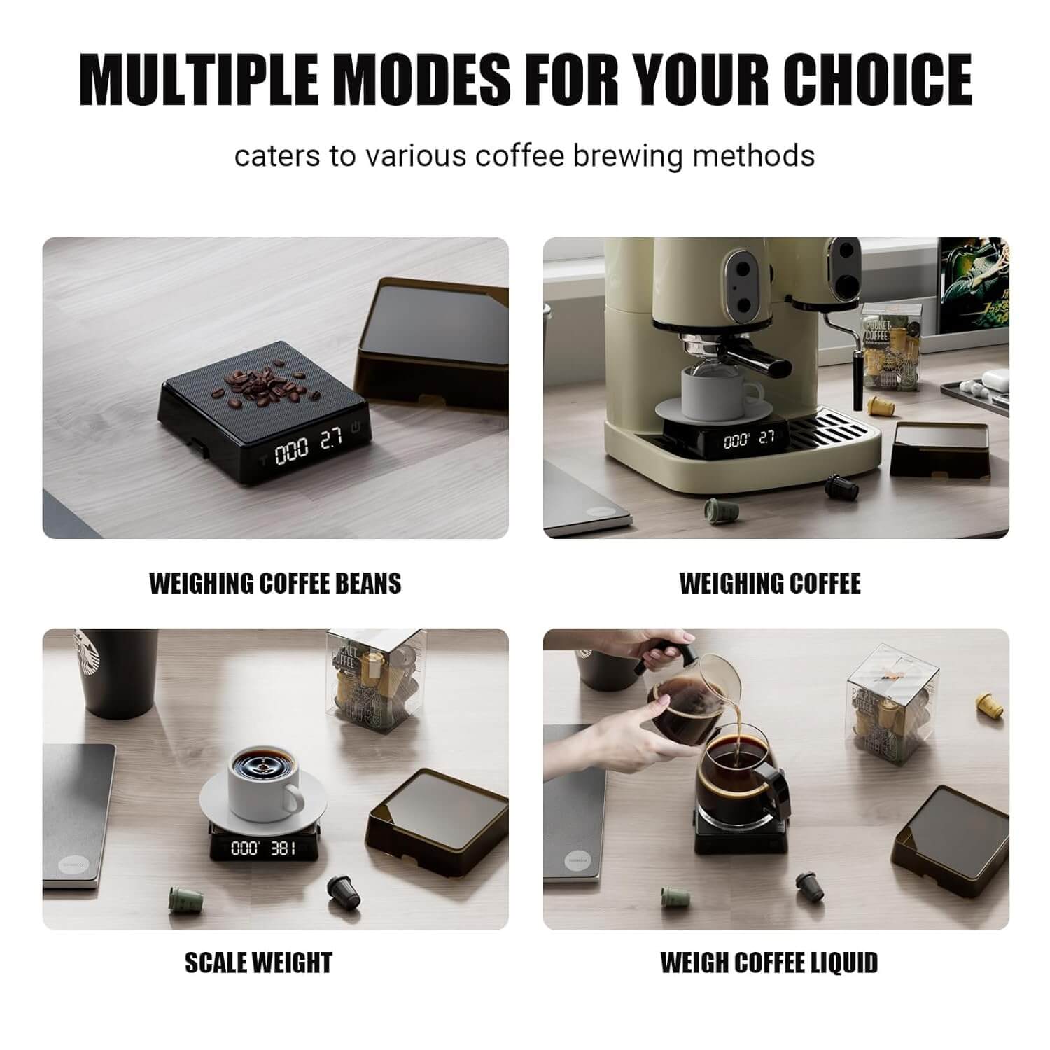 Timemore Nuttii Geo-C Coffee Scale PRO LED Hidden Screen Electronic Coffee Scale 0.1g High Precision
