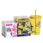 CheerfulGoat Fluffy Coffee Gift Set （9 Cups + Collector's Fridge Magnet) ＋Pocket Coffee Bundle (15 Cups + 300ml Straw Tumbler)