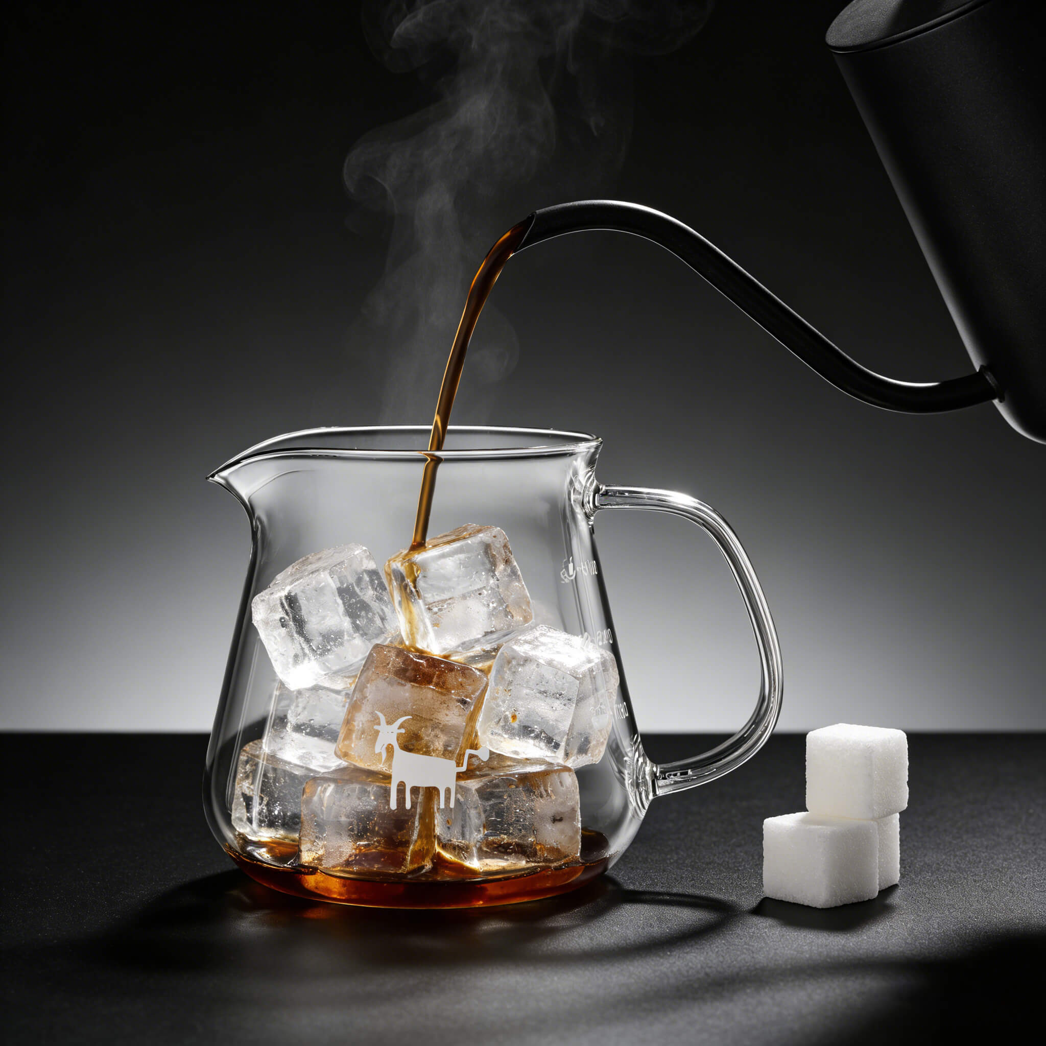 Cheerful Goat Coffee Sharing Pot Home Hand-Poured Coffee Pot Set Coffee Utensils Borosilicate Glass