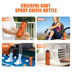 CHEERFUL GOAT Insulated Water Bottle With Straw 720ml Ceramic Lined Stainless Steel Coffee Thermos Sports Travel Bottle