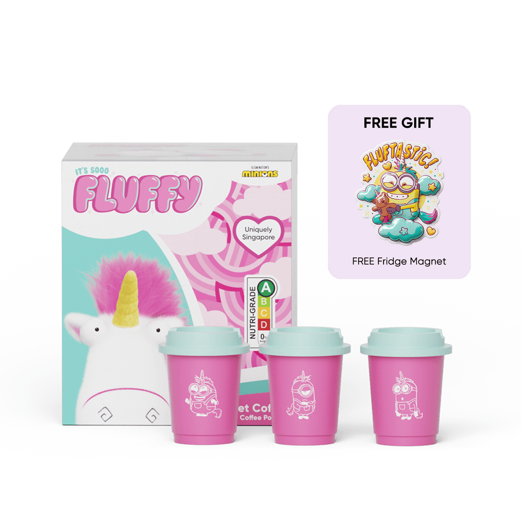 CheerfulGoat Fluffy Coffee Gift Set – 9 Cups 100% Arabica Freeze-Dried Coffee + Collector's Fridge Magnet