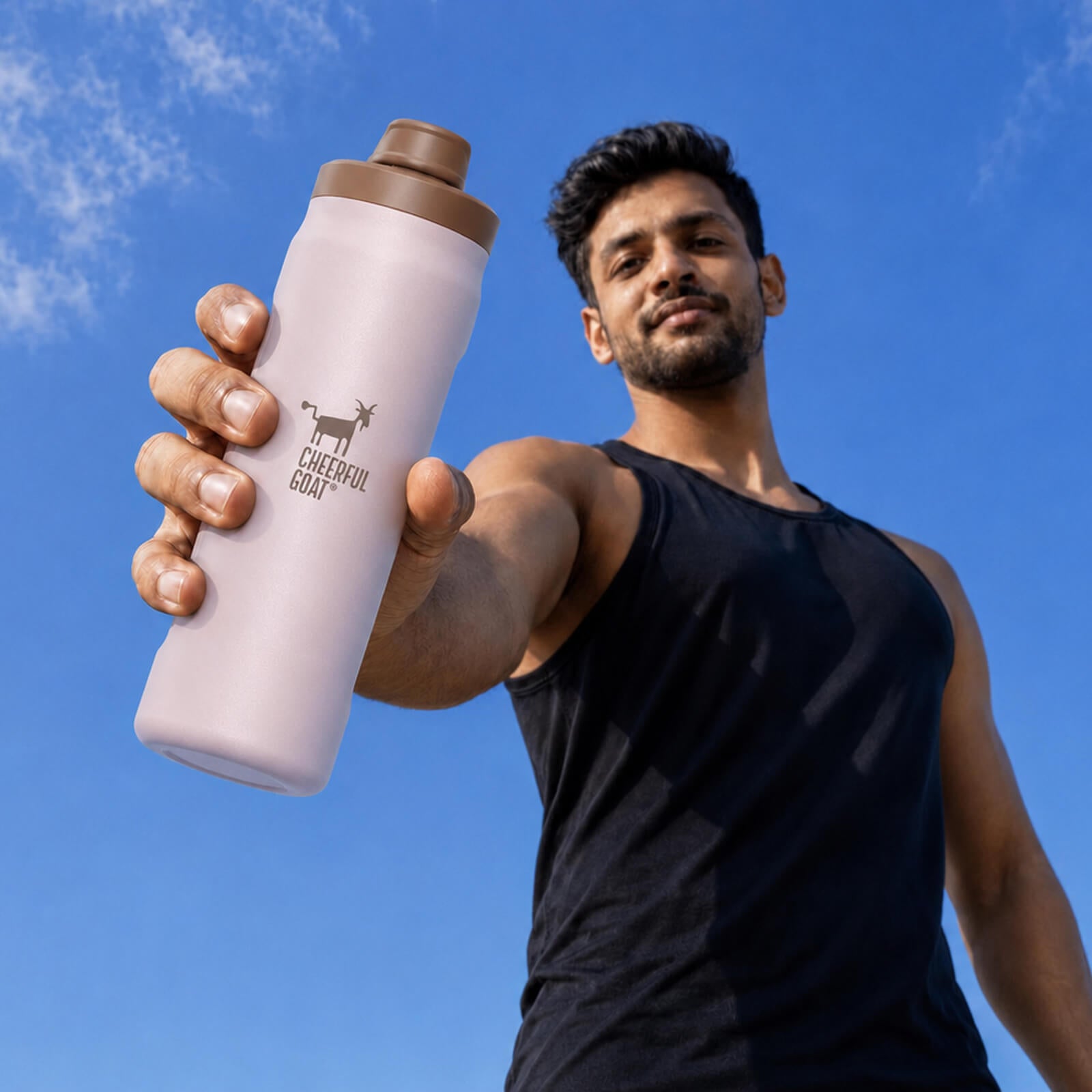 CHEERFUL GOAT Insulated Water Bottle With Straw 720ml Ceramic Lined Stainless Steel Coffee Thermos Sports Travel Bottle