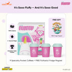 CheerfulGoat Fluffy Coffee Gift Set – 9 Cups 100% Arabica Freeze-Dried Coffee + Collector's Fridge Magnet