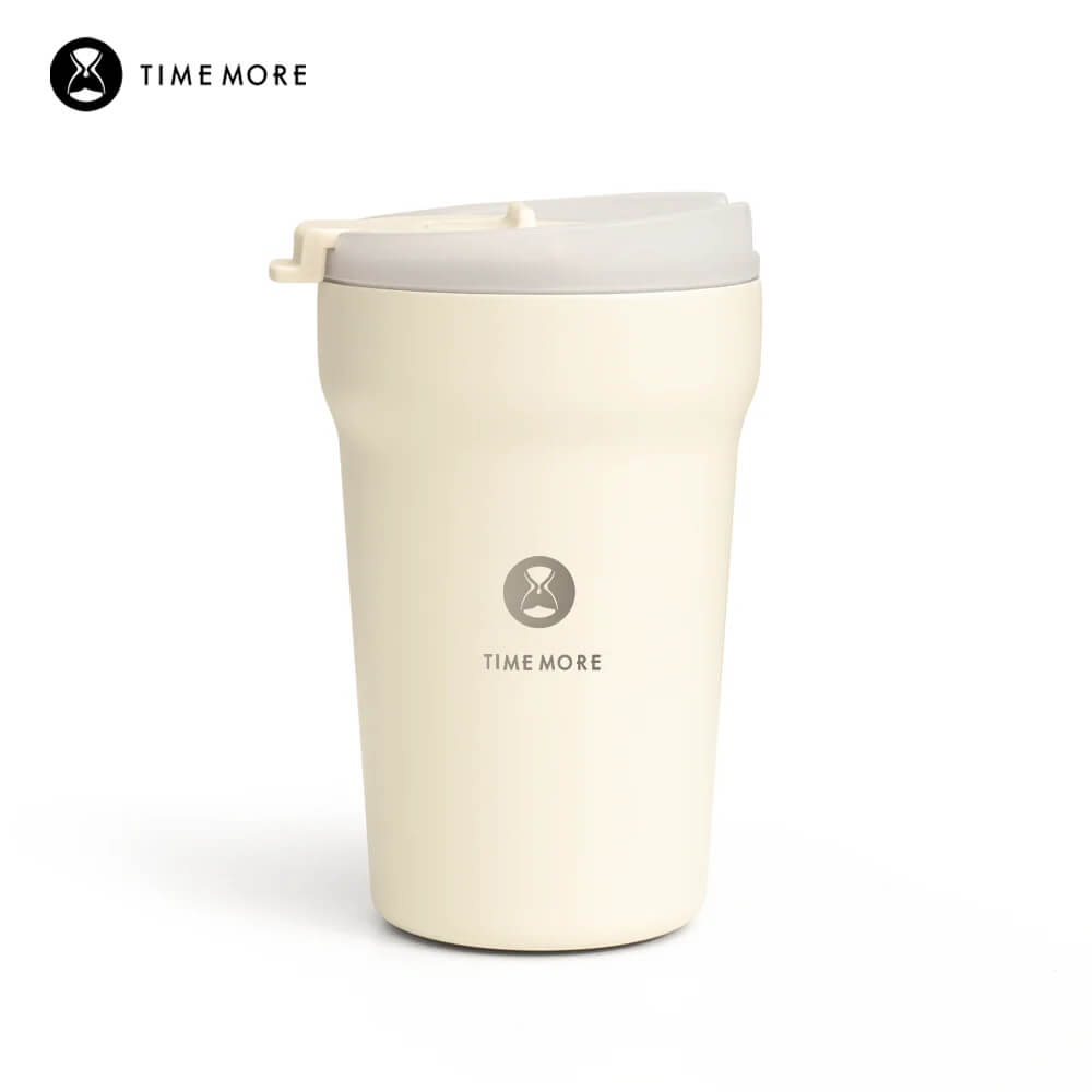 TIMEMORE Insulated Coffee Mug – Stainless Steel Travel Coffee Tumbler with Ceramic Liner 12oz Coffee Cup