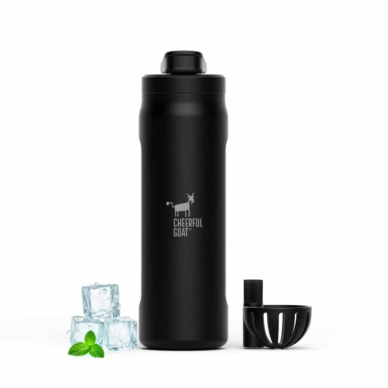 CHEERFUL GOAT Insulated Water Bottle With Straw 720ml Ceramic Lined Stainless Steel Coffee Thermos Sports Travel Bottle
