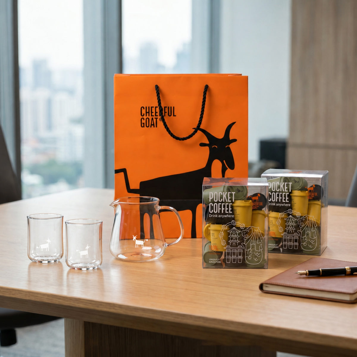CHEERFUL GOAT GIFT SHOPPING BAG