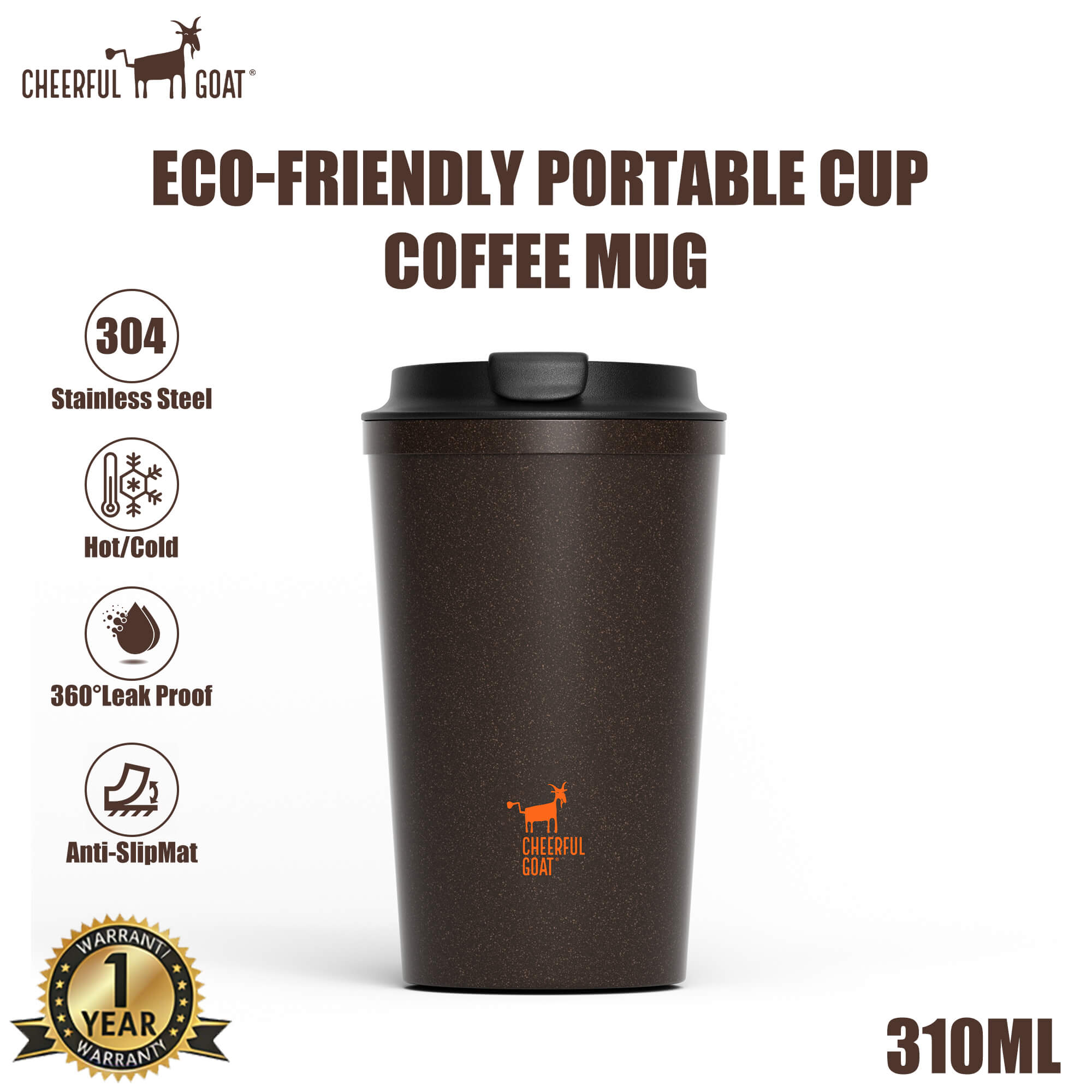 Cheerful Goat Suction Coffee Cup Portable Cup Eco-Friendly Cup Coffee Mug