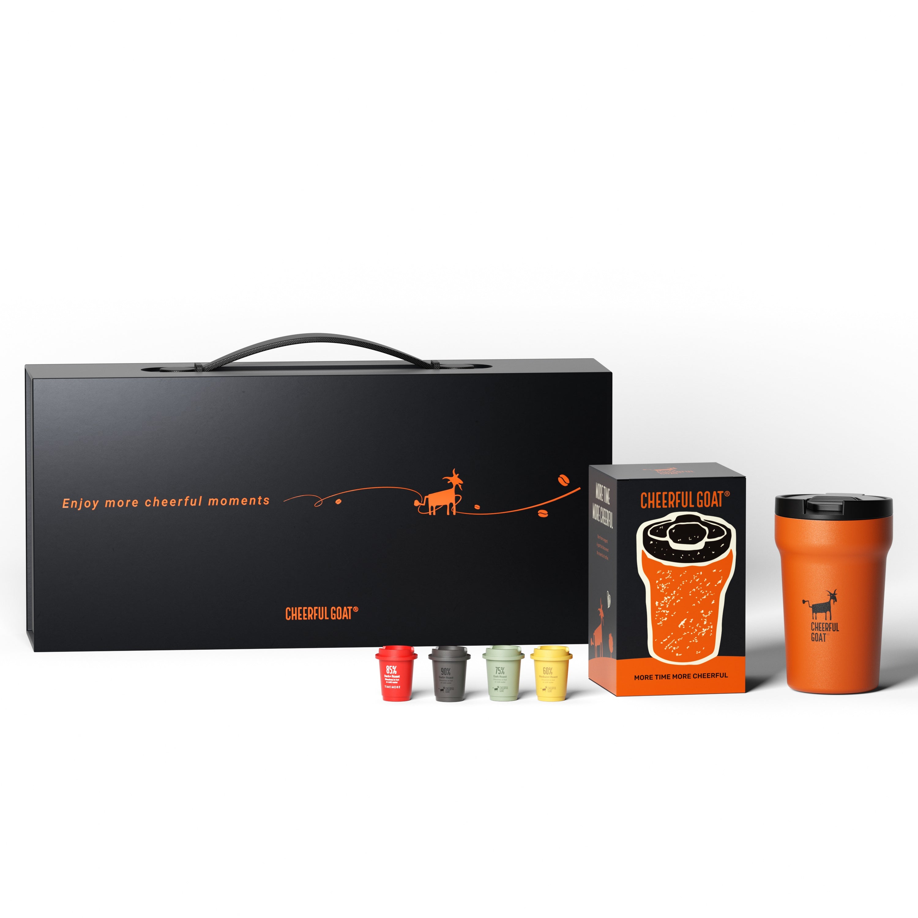【Pre-sale】CheerfulGoat Premium Coffee Gift Set 28 Cups Freeze-Dried Coffee + Ceramic Lined Coffee Mug Corporate & Festive Gift