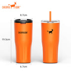 Cheerful Goat Coffee Cup Double wall stainless Vacuum Ceramic Lined Cup 600ml/21oz