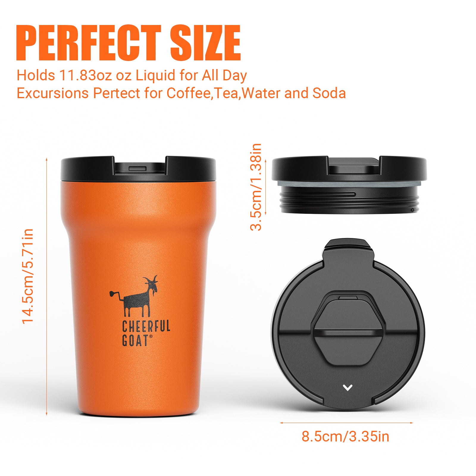 Cheerful Goat Coffee Mug Ceramic lnner Liner Coffee Cup Travel Thermal Tumbler 350ml New Year gift