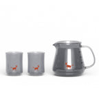 Cheerful Goat Pour Over Coffee Server Set – 360ml Borosilicate Glass Carafe with 2 Cups