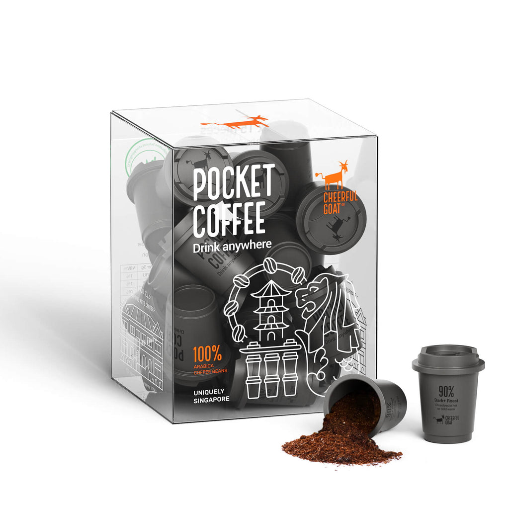 Cheerful Goat 90% Roast Freeze-Dried Instant Pocket Coffee 15 Cups