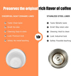 CHEERFUL GOAT Ceramic Lined Coffee Mug – Stainless Steel with Ceramic Liner, for Hot and Cold Water ,15oz Cup
