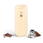 Nuttii Burr Coffee Grinder – Electric, Portable, Small, Quiet Conical Burr Coffee Bean Mill, 20 Adjustable Settings for Espresso, Pour-Over, French Press Moka,for Home Travel Use (Almond Cream)