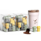 Cheerful Goat Ceramic Insulated Coffee Mug plus coffee powder 2 Box Bundle
