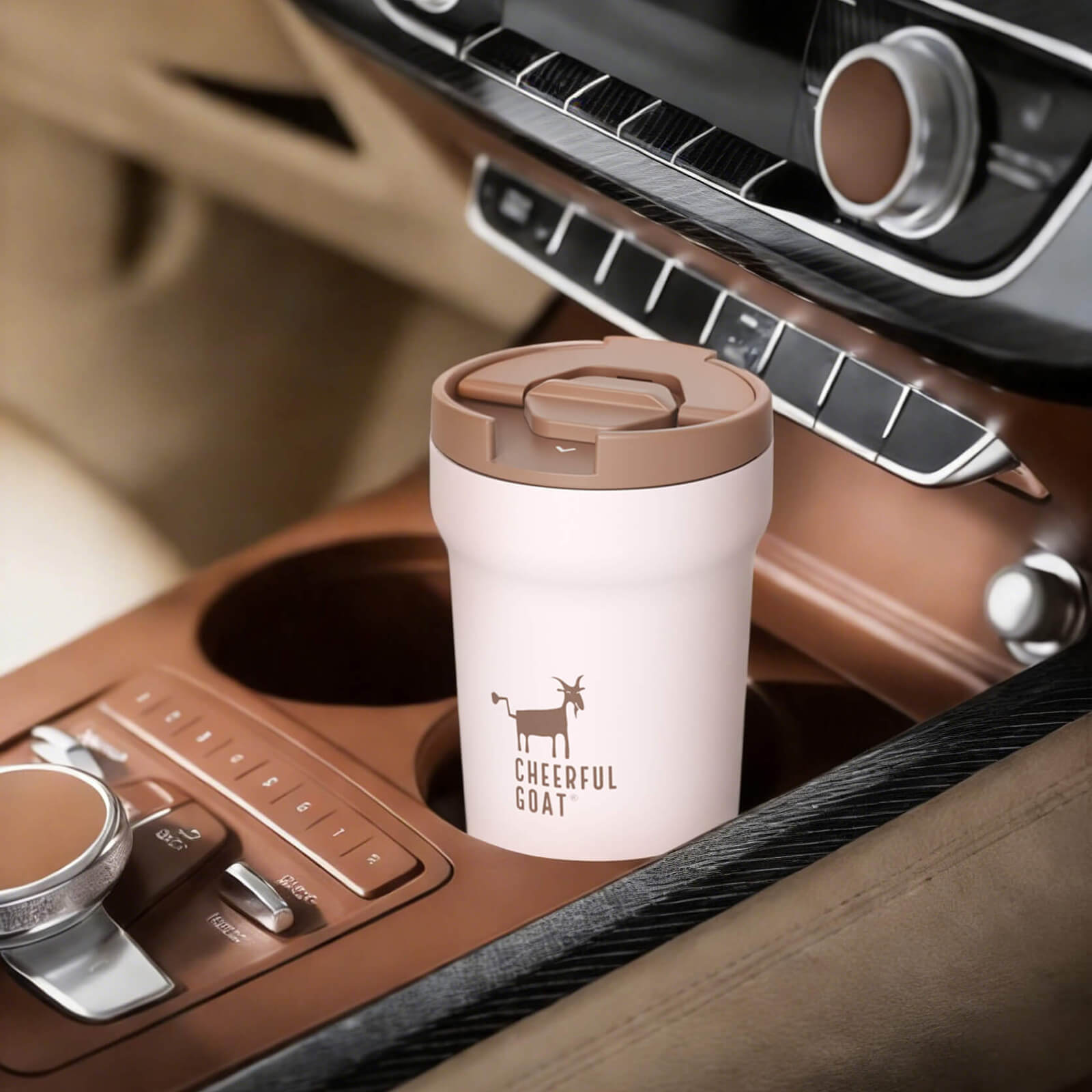 Cheerful Goat Coffee Mug Ceramic lnner Liner Coffee Cup Travel Thermal Tumbler 350ml New Year gift