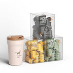 Cheerful Goat Ceramic Insulated Leakproof Coffee Mug plus Freeze Dried coffee powder 3 Box Bundle