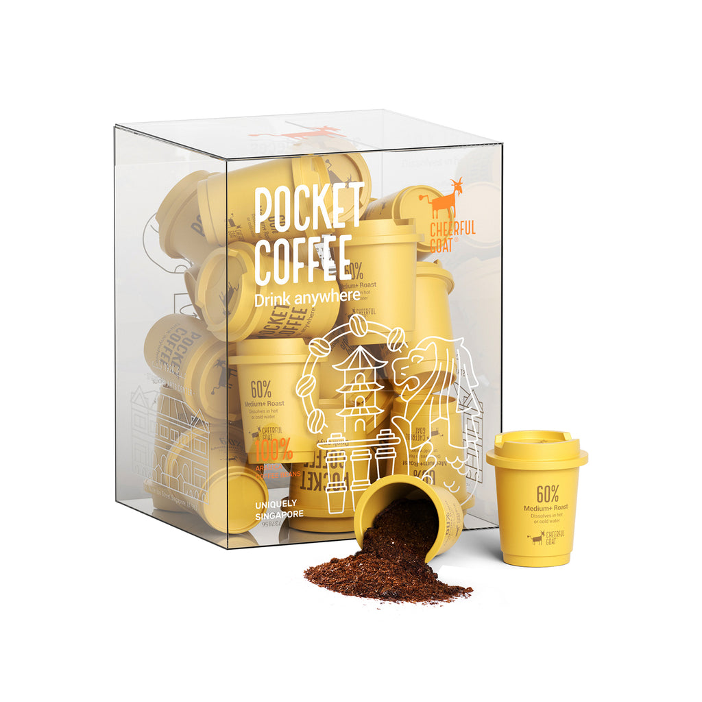 Cheerful Goat Ceramic Insulated Coffee Mug plus coffee powder 1 Box Bundle