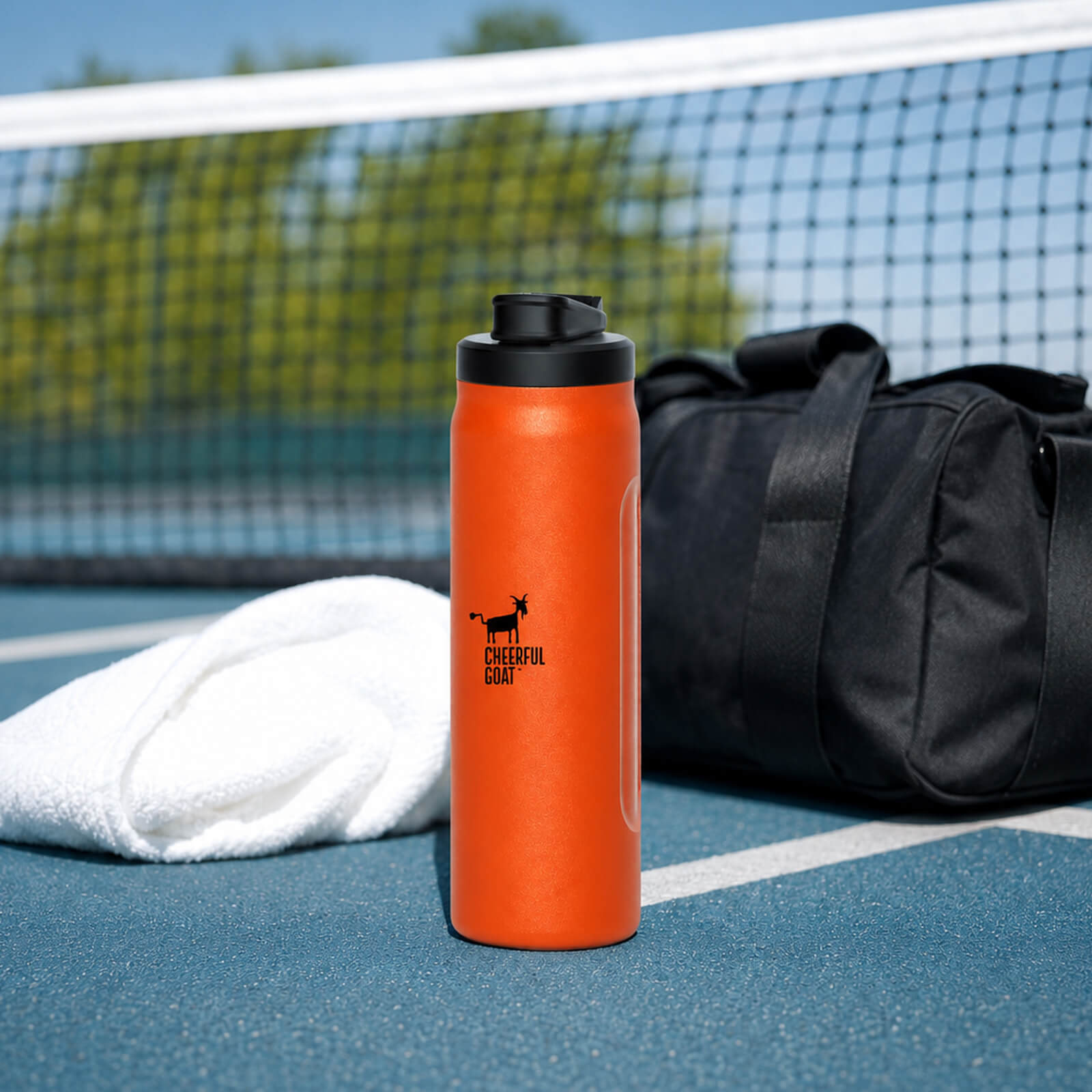 CHEERFUL GOAT Insulated Water Bottle With Straw 720ml Ceramic Lined Stainless Steel Coffee Thermos Sports Travel Bottle