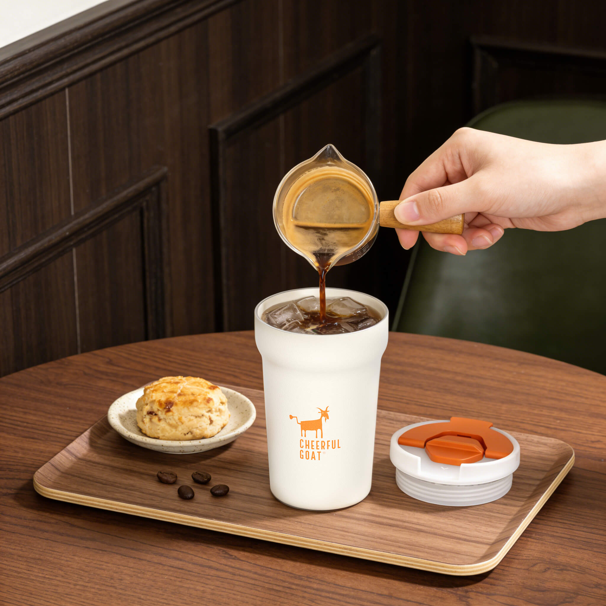 Cheerful Goat Coffee Mug Ceramic lnner Liner Coffee Cup Travel Thermal Tumbler 350ml New Year gift