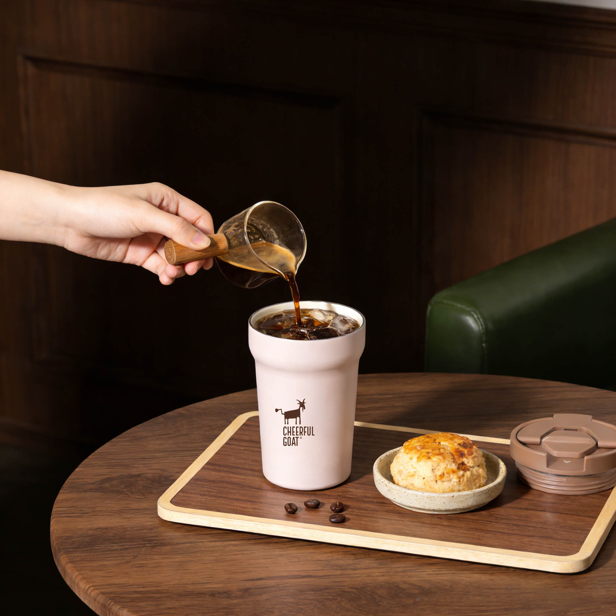 Cheerful Goat Coffee Mug Ceramic lnner Liner Coffee Cup Travel Thermal Tumbler 350ml New Year gift