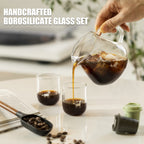 Cheerful Goat  handcrafted borosilicate glass Shareing Pot plus coffee powder 2 Box Bundle