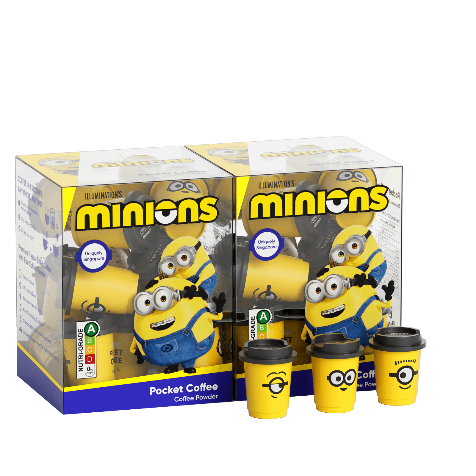 Cheerful Goat × Minions Pocket Coffee Bundle – 15 Cups 100% Arabica Freeze-Dried Coffee