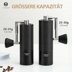 TIMEMORE Chestnut C3s Max Manual Coffee Grinder Upgrade Integrated All Metal Housing Stainless Steel S2C Cone Cut Hand Coffee Grinder with Folding Handle Black