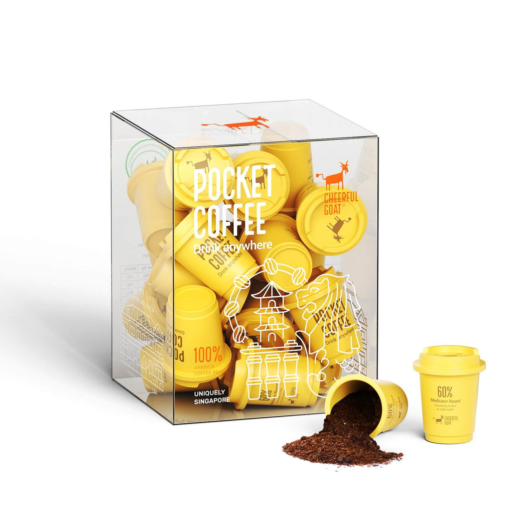 Cheerful Goat 60% Roast Freeze-Dried Instant Pocket Coffee 15 Cups