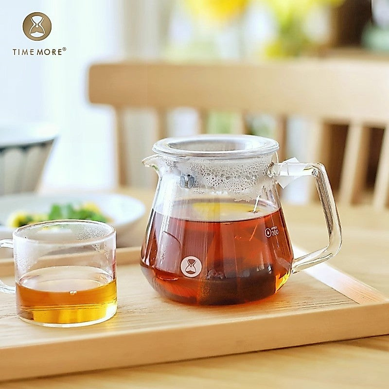 Timemore Coffee Crystal Eye Dripper Glass Filter Cup V01 Black+ Sharing Pot 360ml