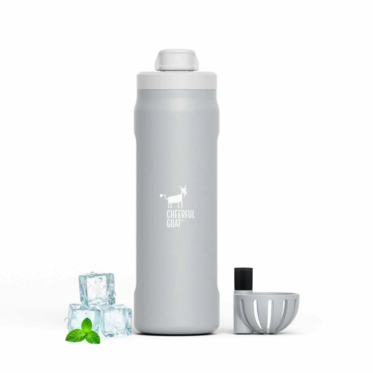 CHEERFUL GOAT Insulated Water Bottle With Straw 720ml Ceramic Lined Stainless Steel Coffee Thermos Sports Travel Bottle