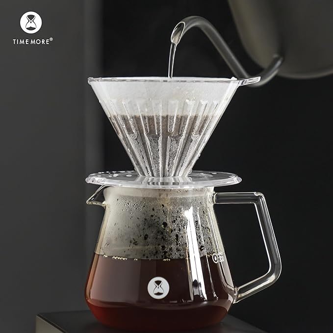 TIMEMORE Coffee Dripper Cup PCTG V02 Coffee Filter Cup+ Sharing Pot Transparent | 600ml