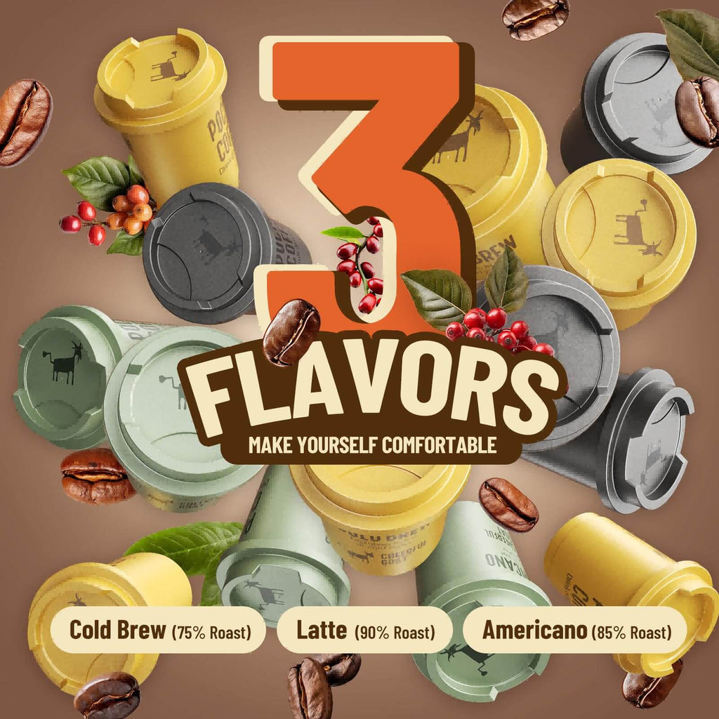 【Taster Pack】 Cheerful Goat Pocket Coffee Specialty Coffee Instant Cold Brew Coffee Powder 6pcs