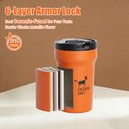 Cheerful Goat Coffee Cup  Leakproof Ceramic Insulated Cup  travel coffee mug with lid Temperature Retention (350ml/11oz)