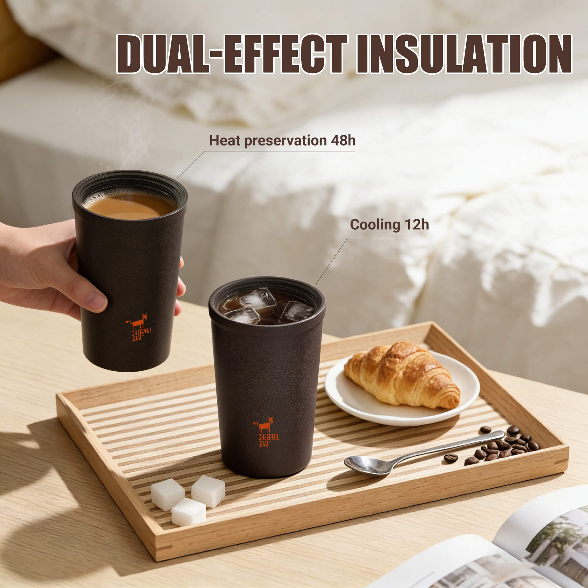 Cheerful Goat Suction Coffee Cup Portable Cup Eco-Friendly Cup Coffee Mug