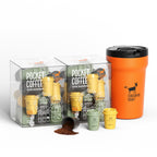 Cheerful Goat Ceramic Insulated Coffee Mug 350ml / 12oz Plus Coffee Powder 2 Box Bundle