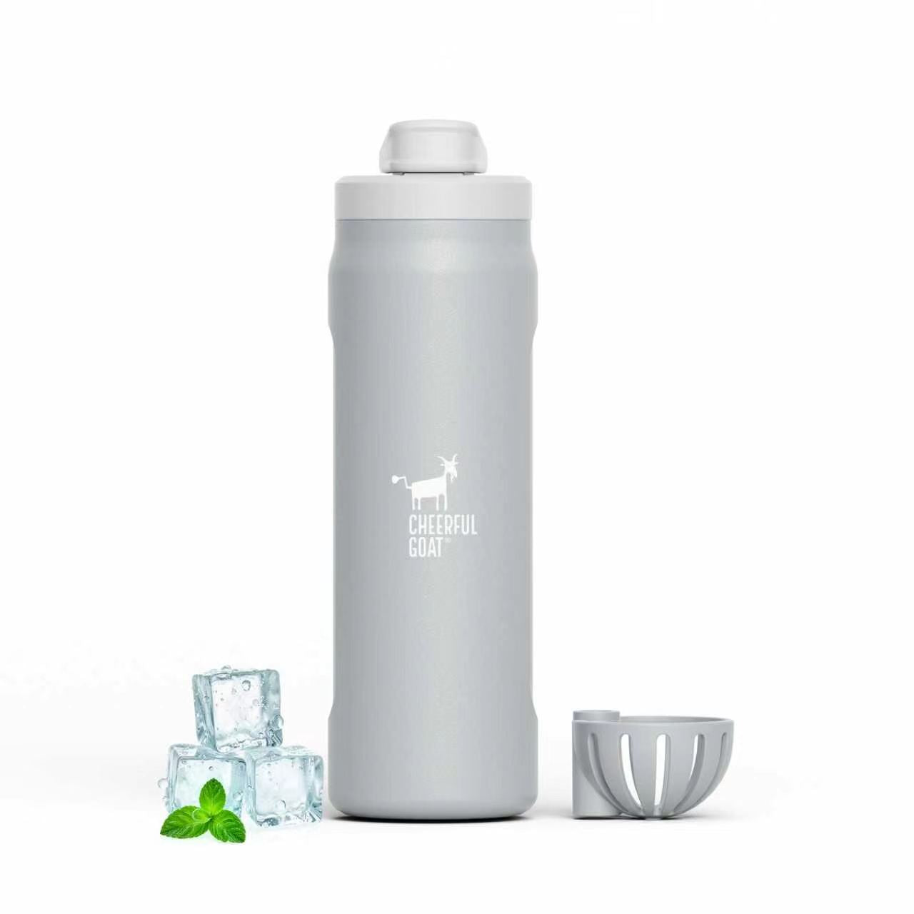 CHEERFUL GOAT Insulated Water Bottle With Straw 720ml Ceramic Lined Stainless Steel Coffee Thermos Sports Travel Bottle