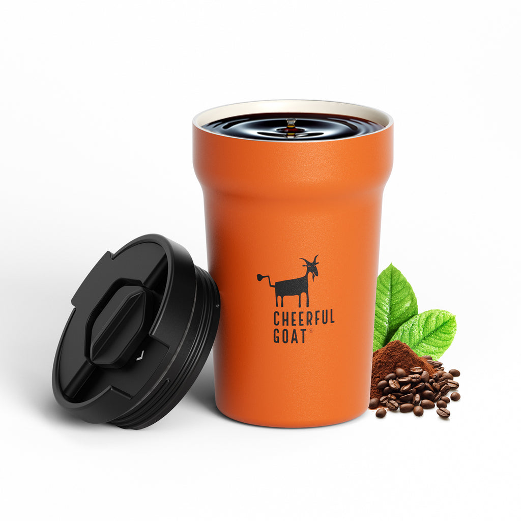 CheerfulGoat Pocket Coffee Bundle – 15 Cups 100% Arabica Freeze-Dried Coffee 3 BOX＋Ceramic Lined Coffee Tumbler 350ml