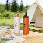 Cheerful Goat Insulated Water Bottle With Straw Sports Travel Bottle 720ml /25.5 oz Plus Coffee Powder 1 Box Bundle