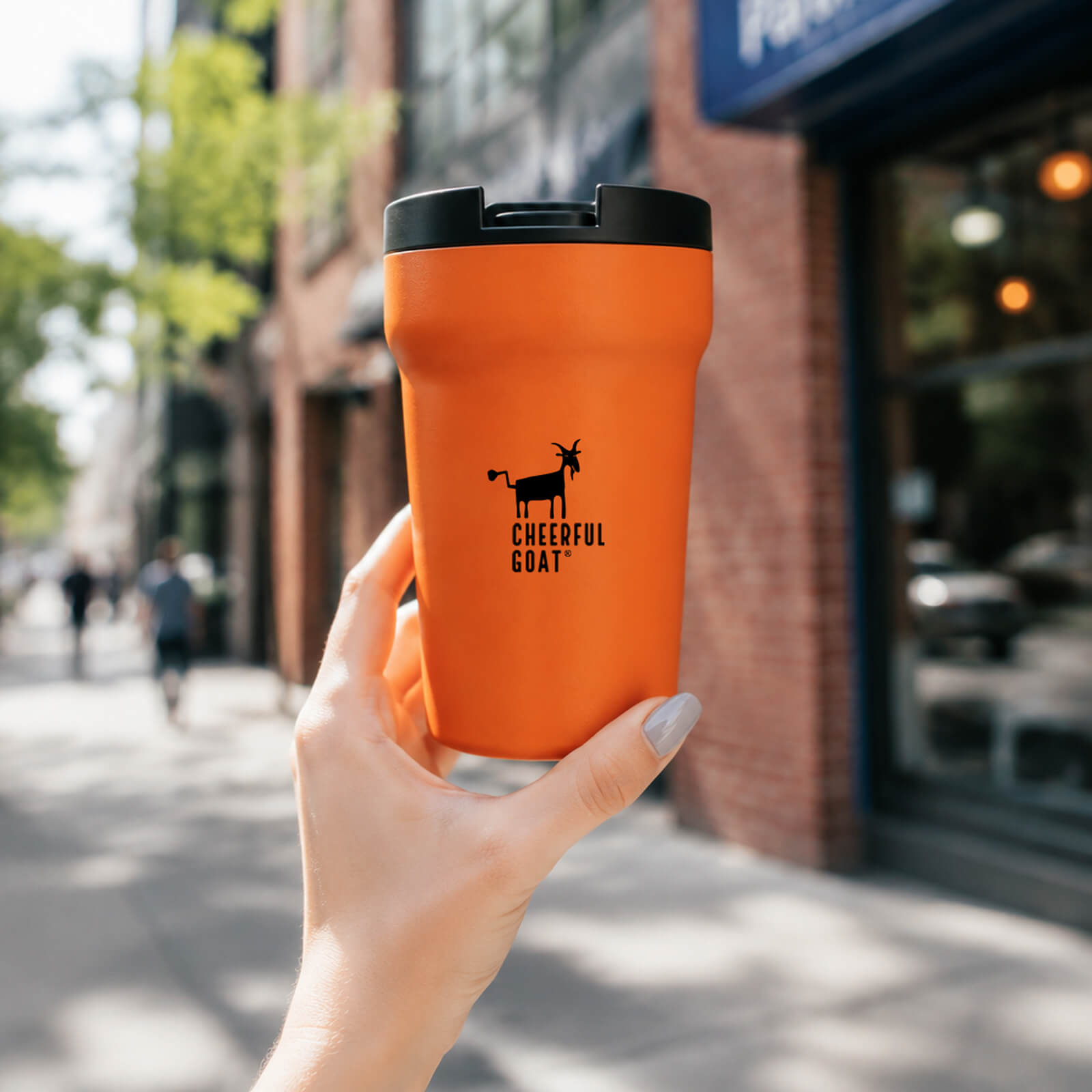 Cheerful Goat Coffee Mug Ceramic lnner Liner Coffee Cup Travel Thermal Tumbler 350ml New Year gift