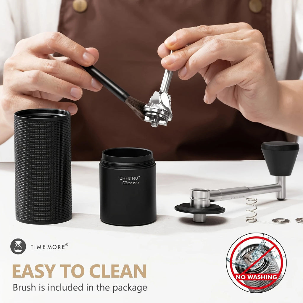 TIMEMORE Chestnut C3 ESP Pro Full Metal Hand Coffee Grinder with Precise Grinding Degree Adjustment  Stainless Steel and Conical Grinder Black
