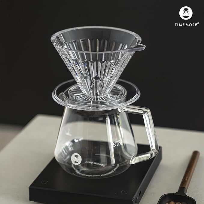 TIMEMORE Coffee Dripper Cup PCTG V02 Coffee Filter Cup+ Sharing Pot Transparent | 600ml