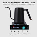 Timemore Smart Electric Coffee Pot 600ml Gooseneck Variable Temperature Control  Pour Over Kettle