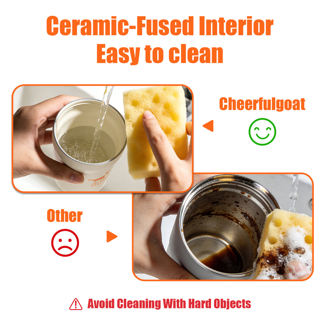 Cheerful Goat Coffee Mug Ceramic lnner Liner Coffee Cup Travel Thermal Tumbler 350ml New Year gift