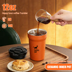 Cheerful Goat Coffee Mug Ceramic lnner Liner Coffee Cup Travel Thermal Tumbler 350ml New Year gift