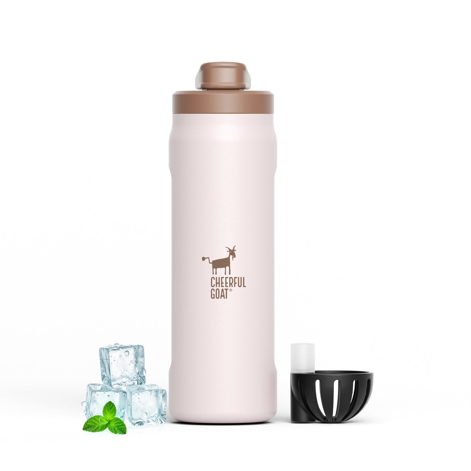 CHEERFUL GOAT Insulated Water Bottle With Straw 720ml Ceramic Lined Stainless Steel Coffee Thermos Sports Travel Bottle