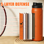 CHEERFUL GOAT Insulated Water Bottle With Straw 720ml Ceramic Lined Stainless Steel Coffee Thermos Sports Travel Bottle