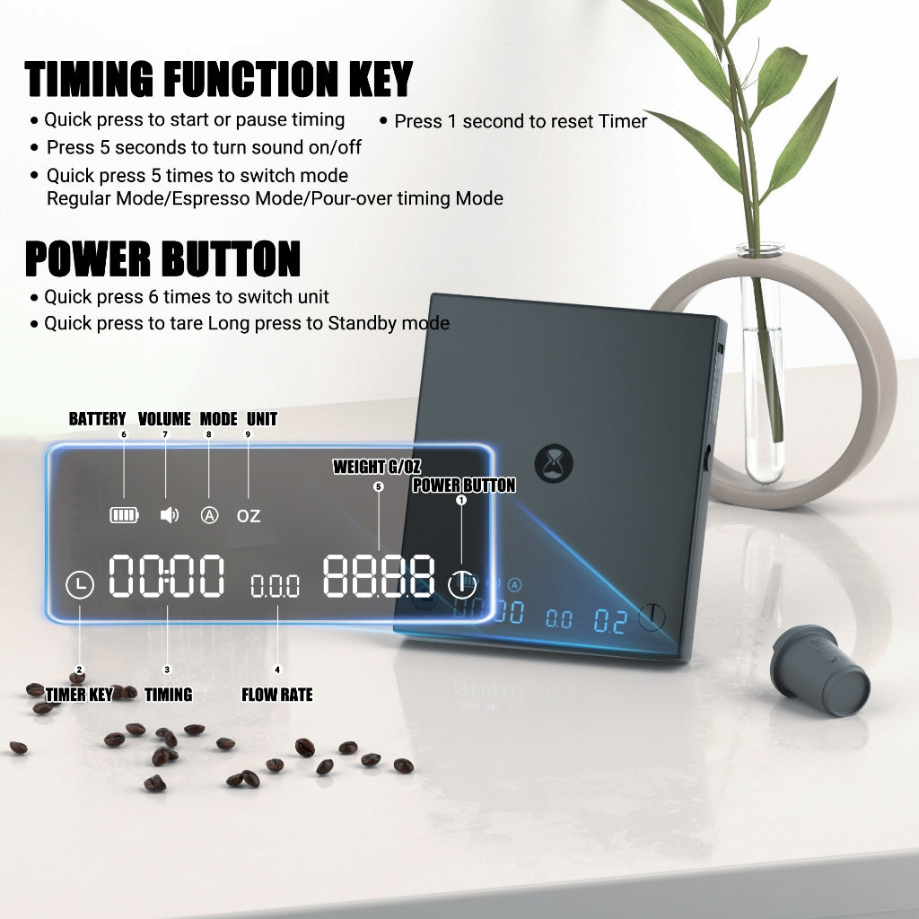 Timemore Black Mirror Mini Coffee Scale Multifunctional Espresso Scale