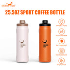CHEERFUL GOAT Insulated Water Bottle With Straw 720ml Ceramic Lined Stainless Steel Coffee Thermos Sports Travel Bottle